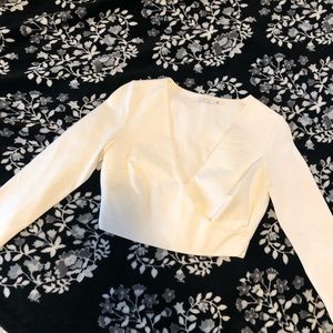 Talula Aritzia Thick White Long Sleeve Overlap